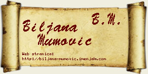 Biljana Mumović vizit kartica